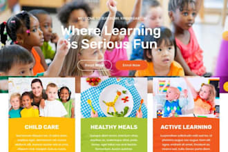 design kindergarten website daycare website preschool website childcare website