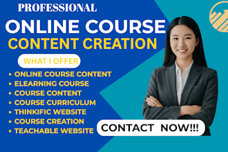 create ebook online course content, training manual course curriculum PPT slides