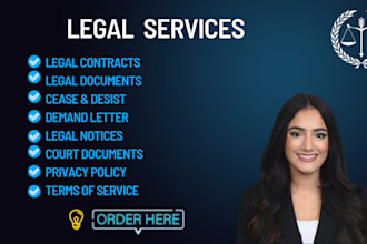 draft legal contract, agreement, lawsuit, motion, complaint,appeal,demand letter