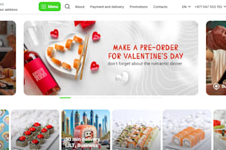 design food delivery website with aftership with shipping and logistics features
