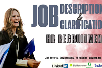 craft job adverts descriptions for  hiring for  role clarification, hr policies