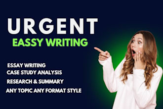 do urgent essay writing, as an essay writer expert