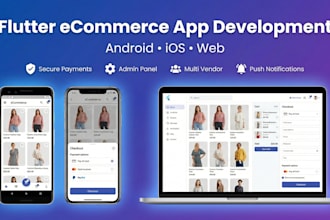 create ecommerce flutter android, ios, web application for you