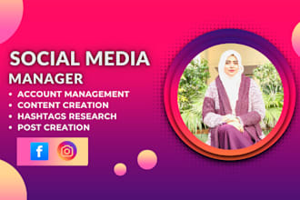 be your social media marketing manager instagram and facebook