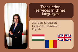 provide translation services in hungarian, romanian and english