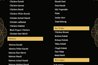 design a professional menu for your restaurant