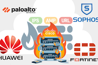 configure cisco ftd, sophos, and huawei firewalls