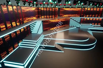 do 3d cgi stage design, 3d cgi realistic event center, 3d concert show design