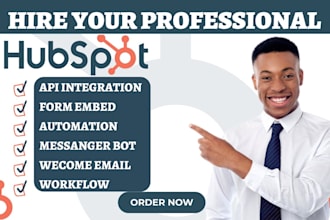 setup hubspot form embedding submission welcome email message messenger bot va