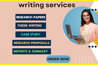 do research and summary writing, literature, review, report writing, case study