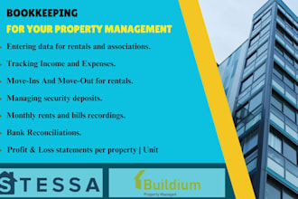 do accounting bookkeeping for property management using stessa and buildium