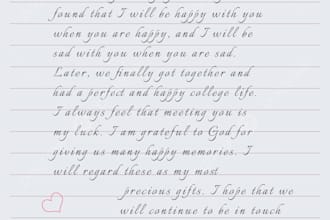 write a perfect valentine letter, birthday letter, love letter for your partner