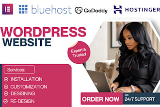 build wordpress website on dreamhost, bluehost, hostinger, godaddy, siteground