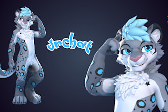 model realistic 3d furry vtuber character, vrchat avatar, nsfw avi, animaze