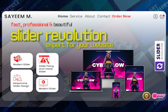 design or fix slider revolution on the slider revolution web banner