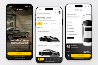 build car service app, garage app, car rental app, car parking app, mechanic app
