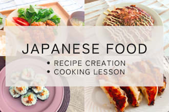 create japanese food recipes and offer online cooking clase