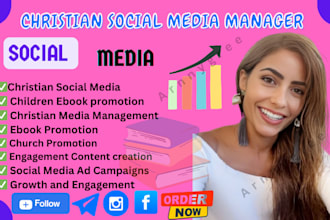 be your christian social media manager, church promotion, christian ebook ads