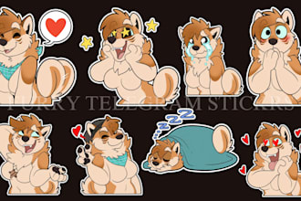 draw furry telegram stickers, discord stickers furry animated telegram sticker