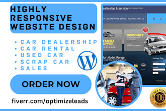 design car dealership automotive website used car scrap car rental sales website