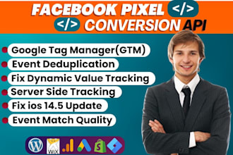 fix or setup meta pixel facebook conversion API, ga4 ecommerce tracking with GTM