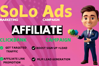 promote usa solo ads affiliate link, mlm,b2b lead generation clickbank promotion