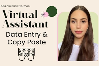 be your virtual assistant for data entry and copy paste