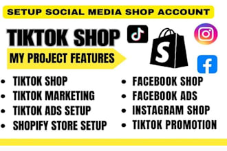 setup tiktok shop setup facebook shop, instagram shop, USA tiktok shop manager