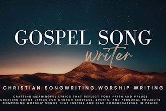 be your female gospel songwriter, christian songwriter, worship writer