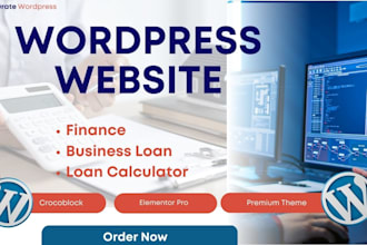 design business loan wordpress website finance website loan website