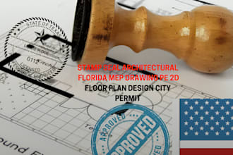 stamp seal architectural florida mep drawing pe 2d floor plan design city permit