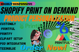 do print on demand product personalization using teeinblue, customily