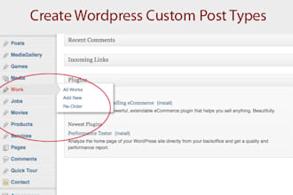 create Wordpress Custom Post Types