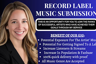 pitch your music to top active USA record label managers signing talented artist