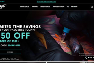 build tattoo supply website, body art store, tattoo pen, cartridge website