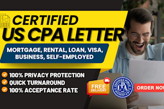 write a cap letter, income verification, financial statement, cpa audit
