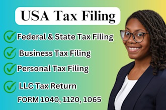 prepare and e file US tax return filling 1040, 1120, and 1065