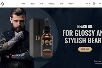 design beard oil shopify store beard hair care website spa booking website
