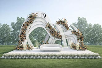 draw custom wedding sketch into wedding presentation