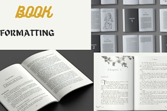 do book layout design, book editing, formatting and book typesetting
