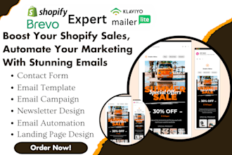 design landing page email template on brevo and mailerlite for shopify marketing