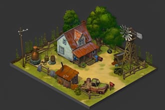 create low poly 3d assets 3d game environment 3d environment model in blender