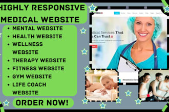 design medical website health wellness mental life coach therapy gym website