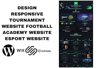 design responsive tournament website football academy website esport website