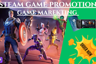 promote your steam game minecraft game roblox game app promotion