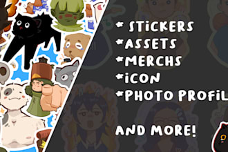 draw a sticker, merch and asset needs