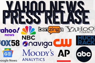 do press release news writing on yahoo finance google news with PR distribution