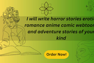 write fiction horror thriller romance and adventures  stories