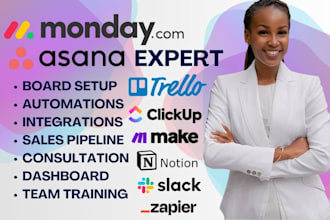 setup monday com boards monday automation asana trello clickup monday crm expert