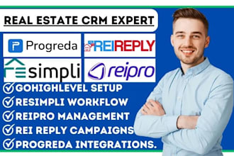 setup gohighlevel progreda resimpli reipro rei reply real estate crm automation